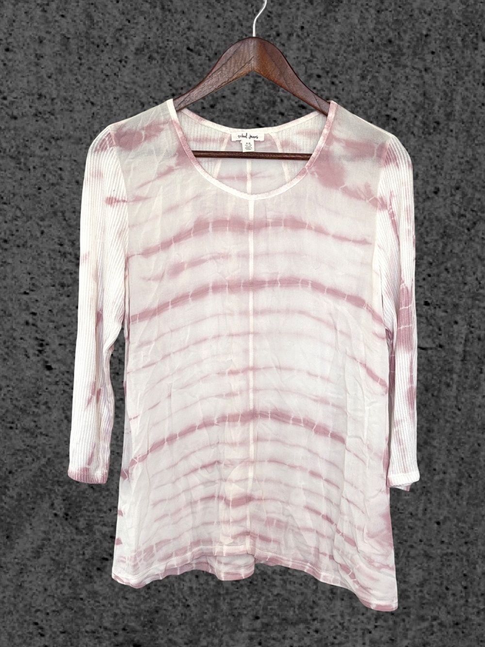 Tribal Pink and White Relaxed Long Sleeve Tee